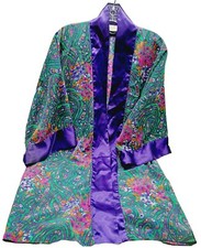 Victoria  s Secret Women  s Vintage Paisley Robe One Size Missing Belt Multi-color