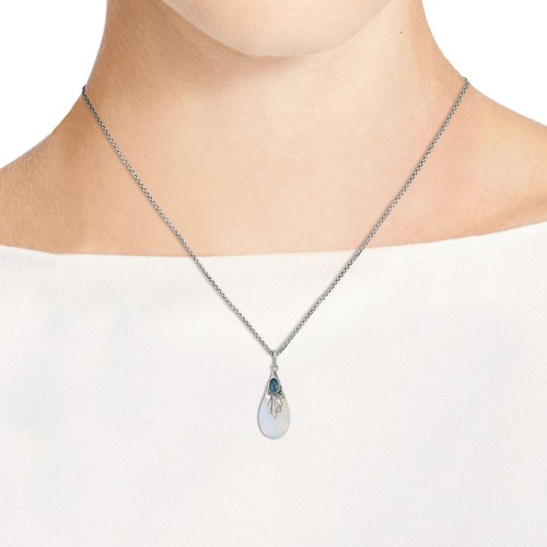 Classy Moonstone Teardrop Sterling Silver Necklace - Bild 6 von 6
