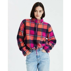 fuzzy quarter zip sweatshirt