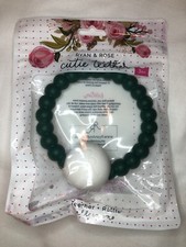 Ryan and Rose Silicone Cutie 2-in-1 Teether And Rattle, Evergreen Retired Color
