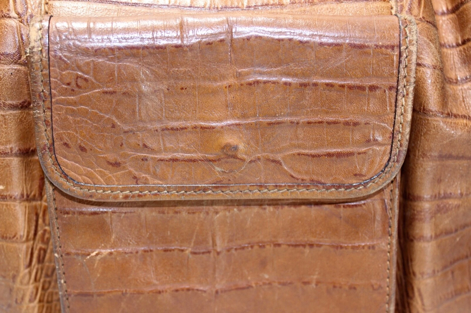 Borsa a mano VALENTINO GARAVANI marrone in pelle di coccodrillo goffrata tracolla con coulisse