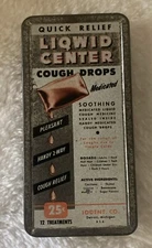 Vintage Iodent Liquid Center Cough Drop tin/metal box/pharmaceutical  "LikWid"