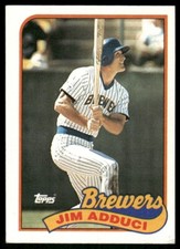 1989 Topps #338 Jim Adduci Milwaukee Brewers baseball card