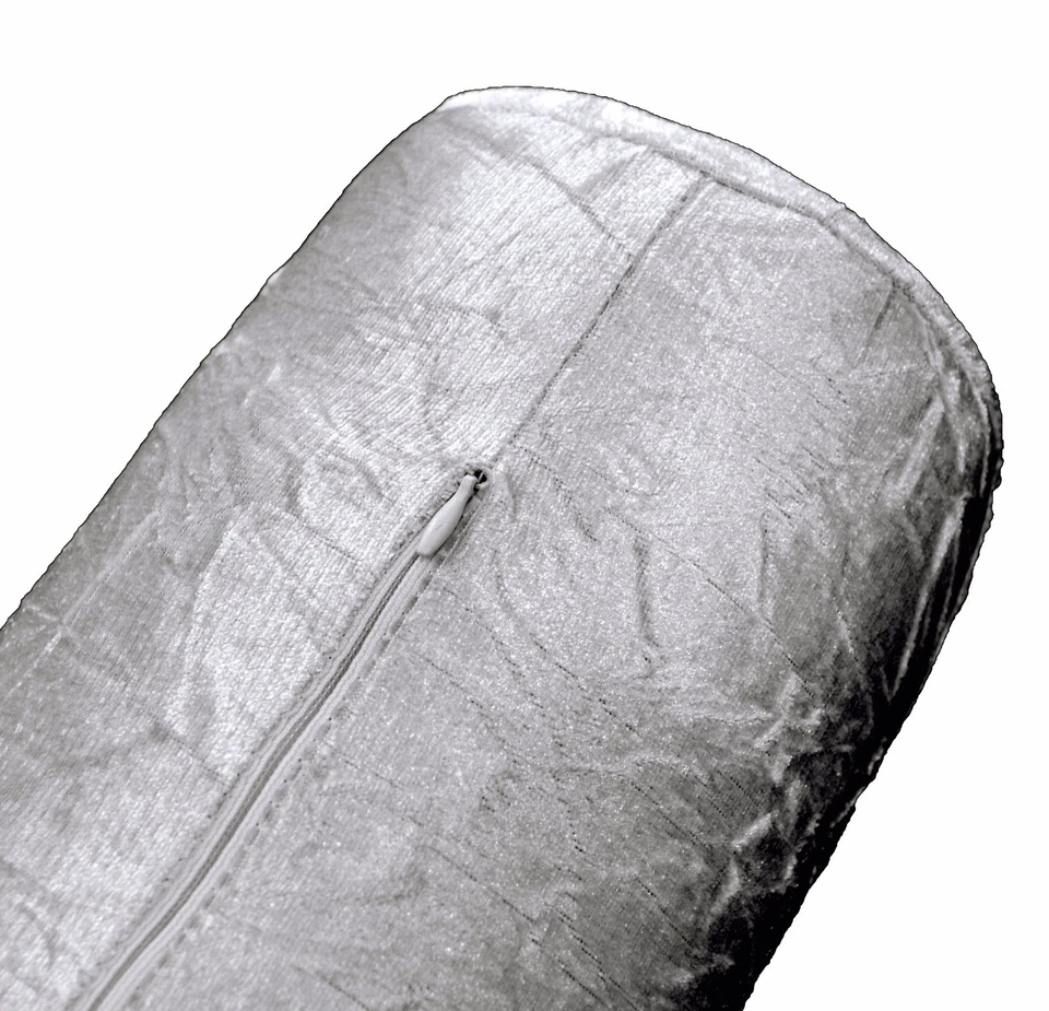 mn112g Plata Aplastado Brillo Terciopelo Refuerzo Cubierta Cuello Rollo Yoga Estuche Tamaño Cust Foto 3 de 4