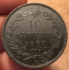 10 Centesimi 1867 Birmingham, Vittorio Emanuele II, Rif. 2561