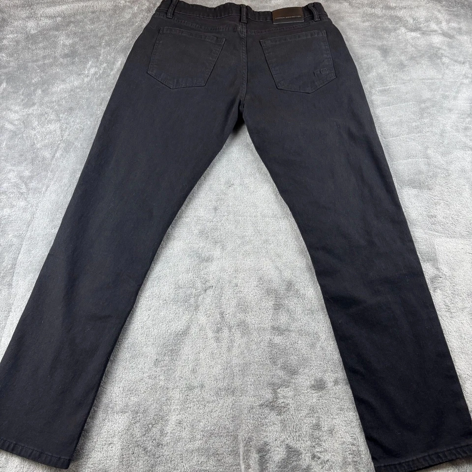 French Connection Savile Jeans 32 Black Denim Slim Fit Mid-Rise Zip Fly - Image 2 of 4