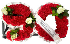 Artificial Silk Number Flowers Any 2 Letter Funeral Tribute Birthday Memorial