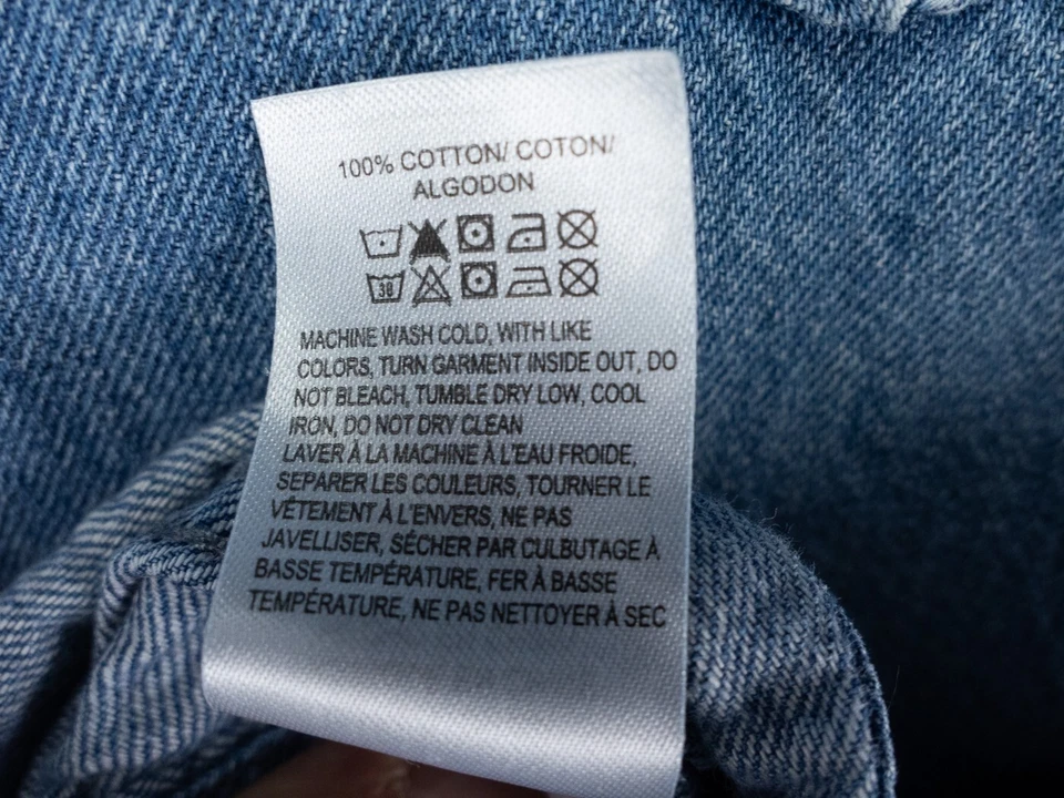 Camisa Lucky Brand Para Hombres Mediana Azul Pesada Denim Perla Algodón a Presión Western Preppy Foto 3 de 4