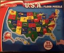 Melissa  Doug USA Map Floor Puzzle 51pcs