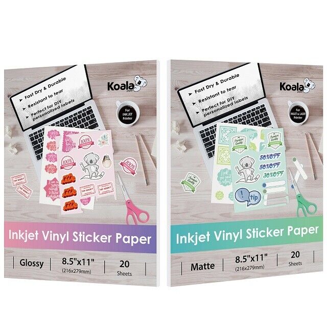 Lot Koala Printable Waterproof Paper for Inkjet Laser, Matte Vinyl 8.5x11  11x17