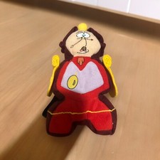 Vintage Disney's Beauty and the Beast Cogsworth 9" Plush Stuffed Movie Character