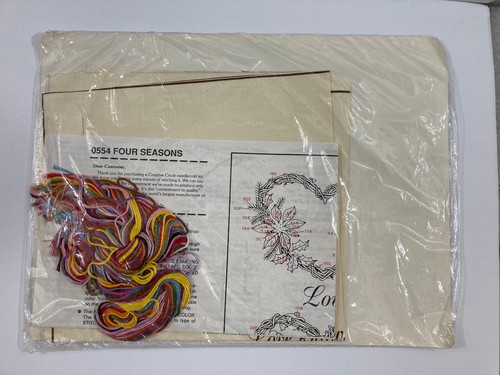 Four Seasons Hearts Cross Stitch Kit by The Creative Circle New 1988 Love Knows - Picture 3 of 4