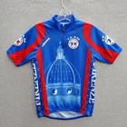 Santini Men Activewear Top Small Blue Colorblock Cycling Jersey Made In Italy