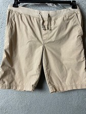 IZOD Husky Shorts Boys 16 Khaki Drawstring Elastic 4 Pockets
