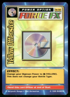 1999 Bandai Digimon Trading Card Power Option Force FX - Yellow Offensive St-50