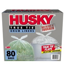   55 gal. Simple Tie Garbage Trash Bags Drum Liner 80 ct. - Clear