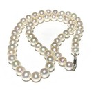 Top Grading AAAAA Japanese Akoya 8-9mm white Pearl Necklace 18" 14K Gold Clasp