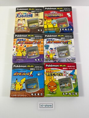 Nintendo POKEMON mini Cartridge w/box, manual Set of 6 JP Very