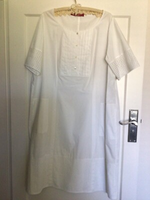 MARINA RINALDI White Summer Dress Size 27 (18W) Details