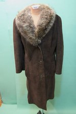 Edler Lamm Fell Mantel  ca 44/L braun Damen vintage Zaren shearling Kürschner*