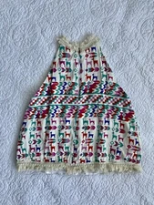 Galvan London Colorful Halter Neck Llama Print Tank Top, Size US 6
