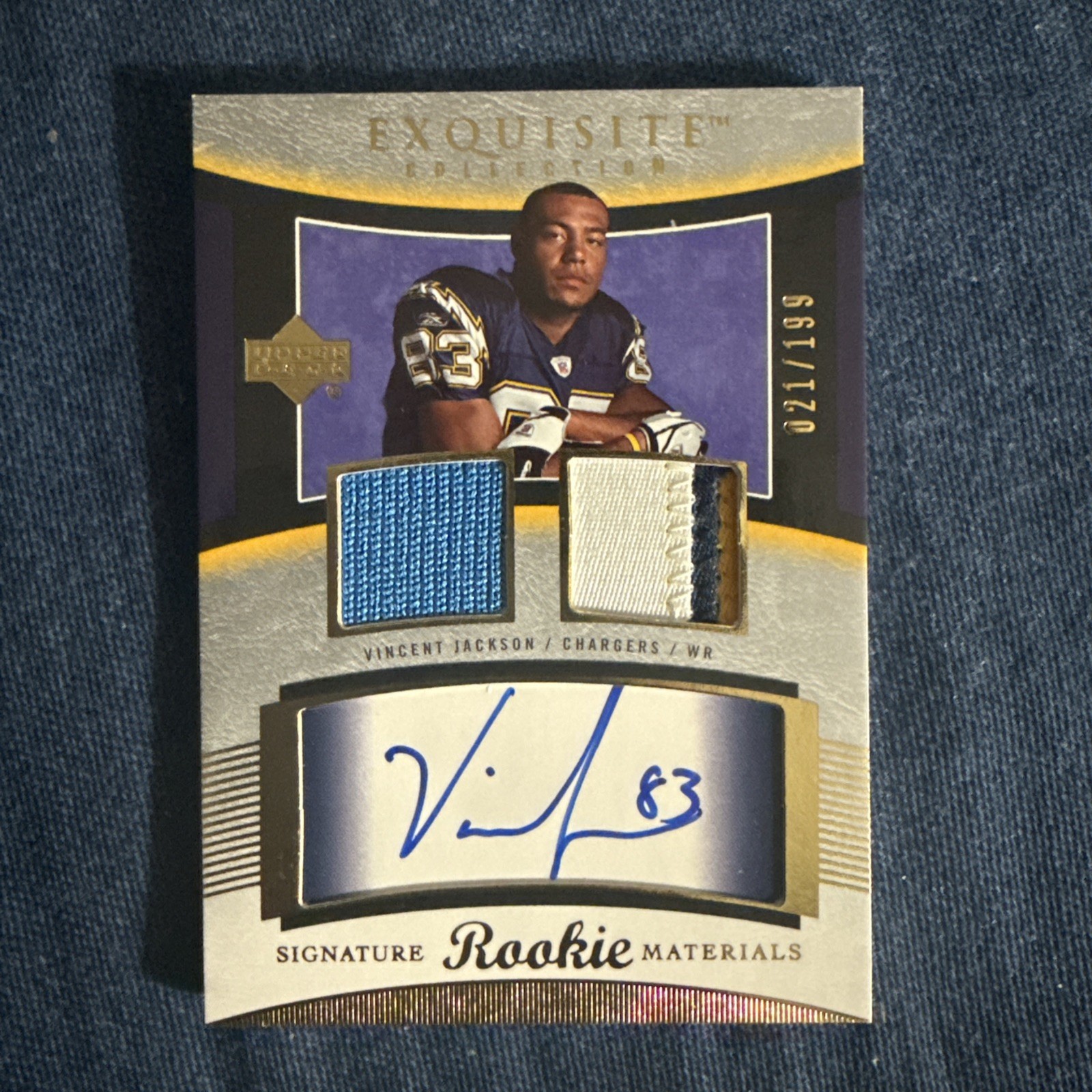 Vincent Jackson UD Exquisite Collection #95 Autograph