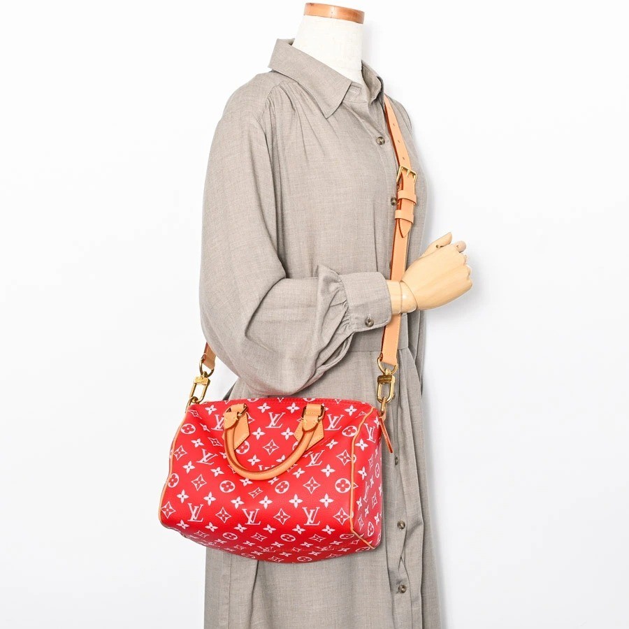 Louis Vuitton M24425 Speedy Bandouliere 25 Monogram Red P9 Padlock