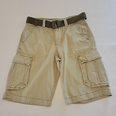 American Eagle Shorts w/ Belt Size 30 Khaki Tan Ripstop Longboard Cargo Y2K