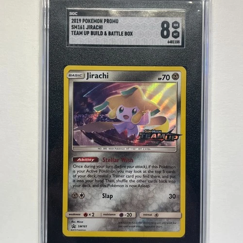 2019 Pokemon Team Up Prerelease Promo Jirachi Holo #SM161 Stamped SGC 8