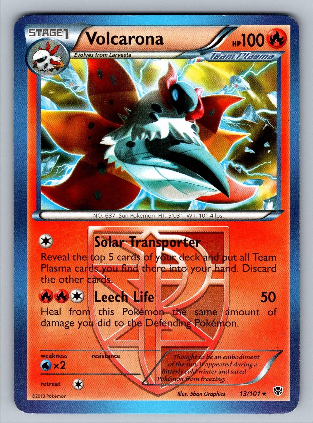 Volcarona 13/101 Rare Plasma Blast Pokemon Moderately Played