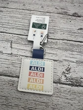 ALDI Gear 2025 Keychain Quater Holder Keeper Aldi Logo Square Multicolor NEW