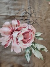 Echo VTG Signature Silk Square Scarf Light Brown Pink Green Floral 34x34
