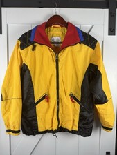 Vintage 90s Petite Sophisticate Colorblock Nylon Jacket Yellow Black Red P
