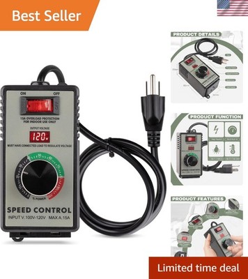 AC Motor Speed Controller 100V-120V 15A With LED Display & Overload Protection