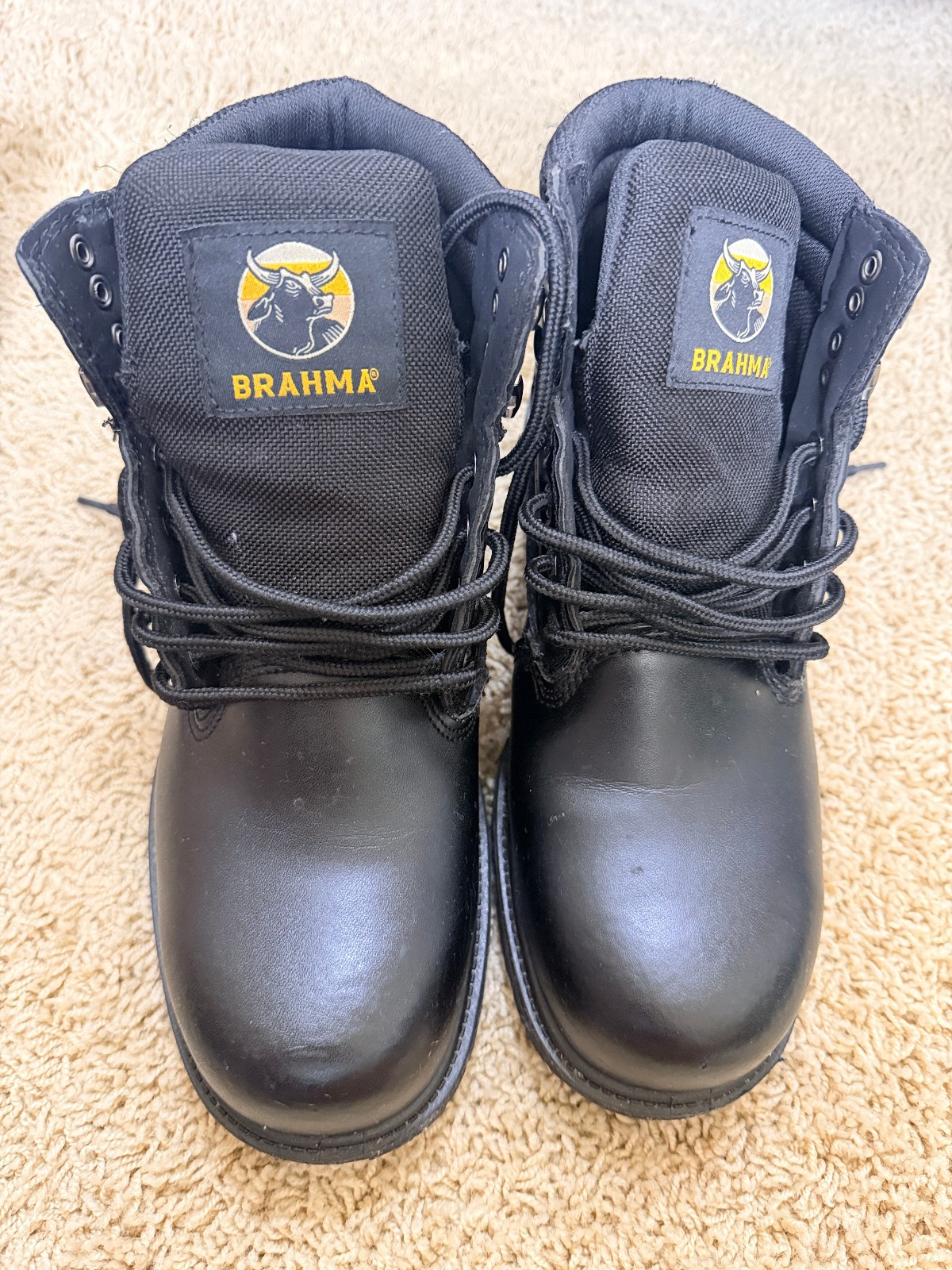 Brahma Men’s Gus Black Slip & Oil Resistant Steel Toe Work Boot Size-8.5 W