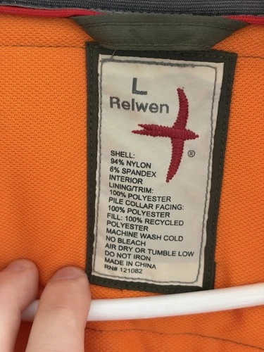 Relwen Men's Channel Boarder Jacket size L Olive/Orange image 2