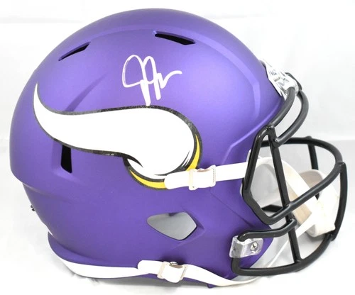 Justin Jefferson Autographed Vikings F/S Speed Helmet-Beckett W Hologram