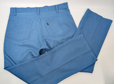 Vintage Levi's Sta-Prest Blue Pants Trousers Size 34x29 Hippie Disco Black Tab