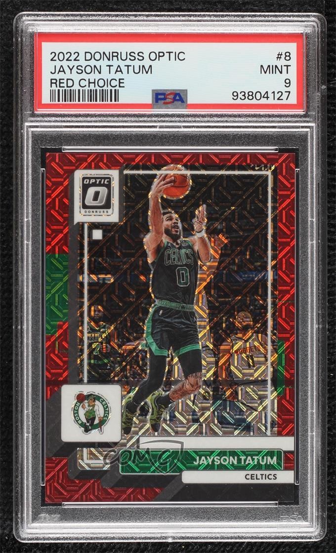 2022-23 Panini Donruss Optic Choice Red Prizm /88 Jayson Tatum #8 PSA 9 MINT