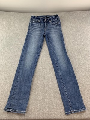 American Eagle Outfitters Skinny Jeans Women 0 Blue Straight Next Level Stretch