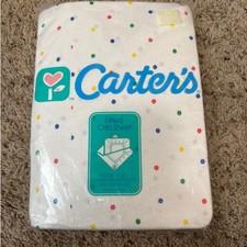 Vintage Carter's Polka Dot Fitted Crib Sheet New in Package 26"x52" made in usa