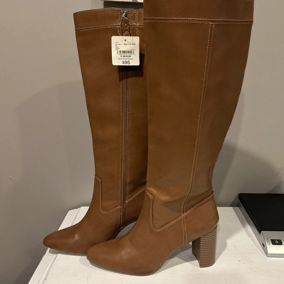 Botas hasta la rodilla Ana Ludwig coñac de cuero para mujer talla 10 M nuevas sin caja” Foto 2 de 4