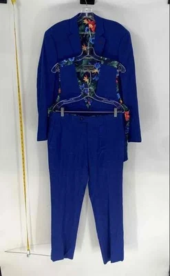 Paisley & Gray Mens Blue Long Sleeve Single-Breasted 3 Piece Suit Pant Set Sz 33 - Image 1 of 4