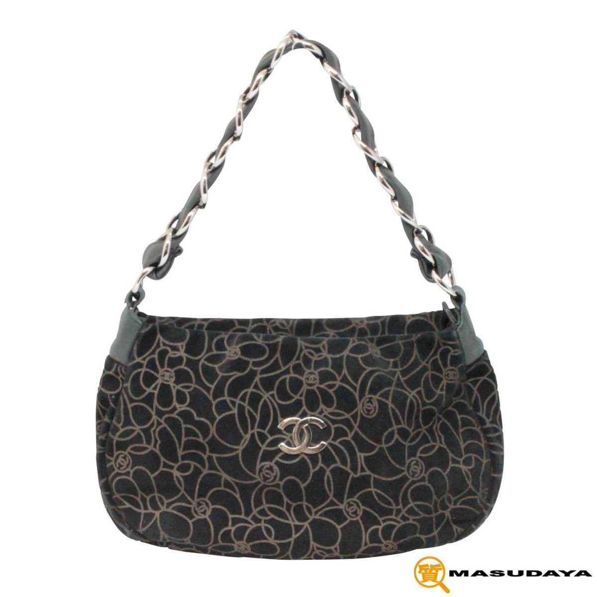 CHANEL Camellia Suede Chain Shoulder Bag