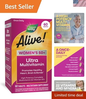 Women s 50+ Complete High Potency Multivitamin, 60 Tablets for Heart & Brain