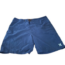 Hurley Mens Y2K One Only Board Shorts Size 38 Navy Blue Surf Swim Trunks Skate