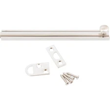 Door Surface Bolt, 6 Inches, Satin Nickel by Stone Harbor Hardware