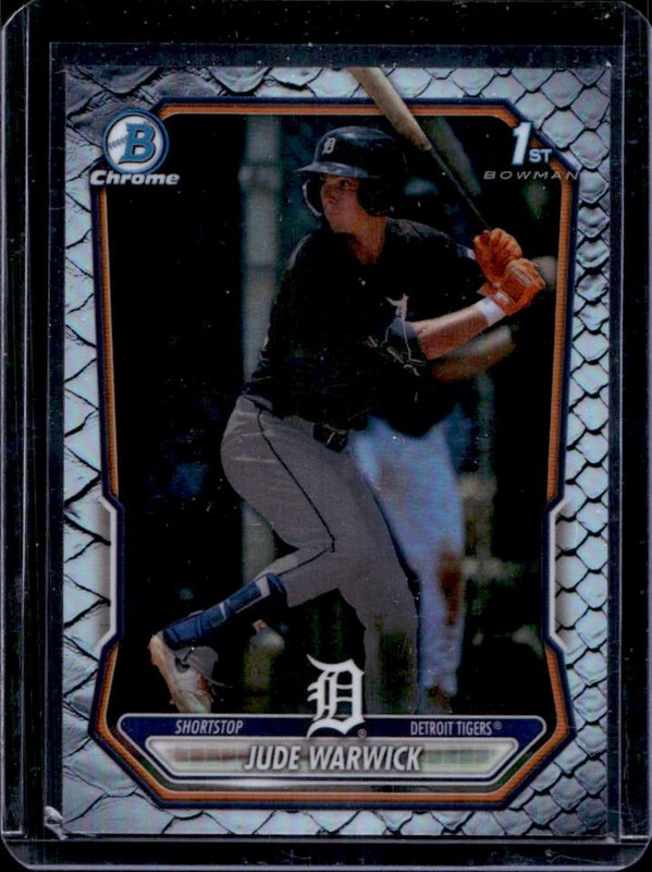 2026 Bowman Jude Warwick Chrome Reptilian Refractor 1st Prospect #BCP-58 Tigers