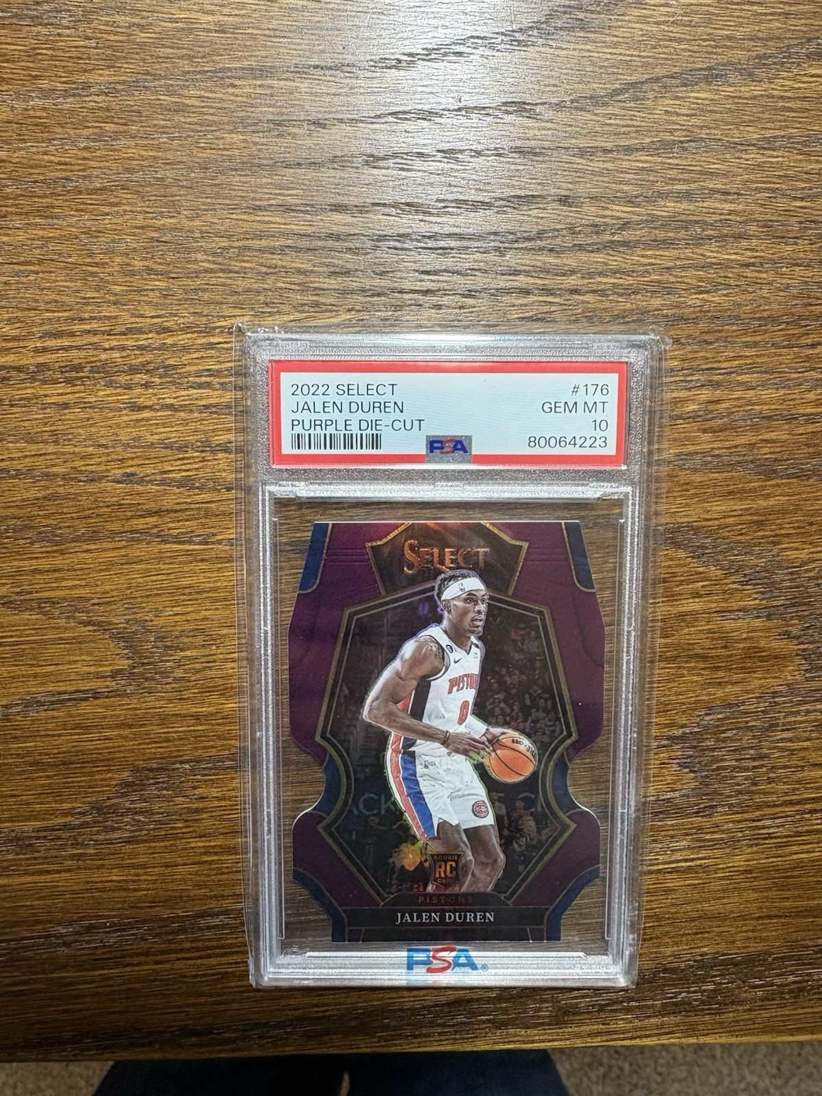 2022-23 Select Jalen Duren PSA 10 Die Cut Purple Prizm /99 Rookie Premier LowPop