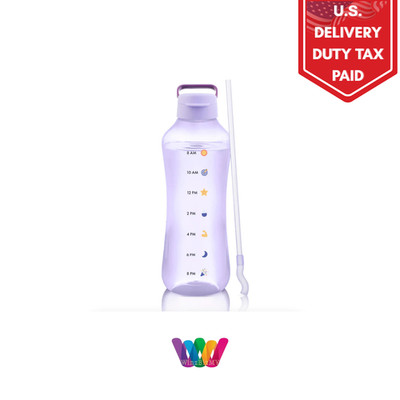 TUPPERWARE Eco Flasche AquaVibe 2,0 l / 67,6 oz mit Strohhalm